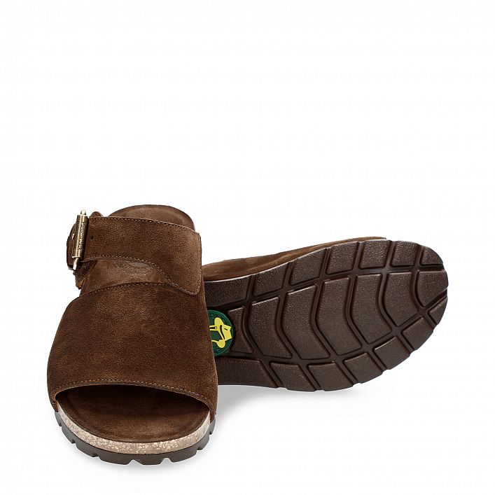 Saturno Brown Velour, Men's sandals  