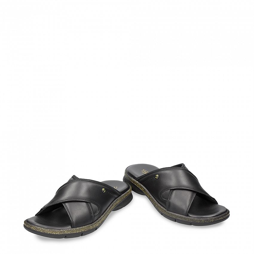 Sayi B&Y Black Napa, Men's sandals Made in Spain