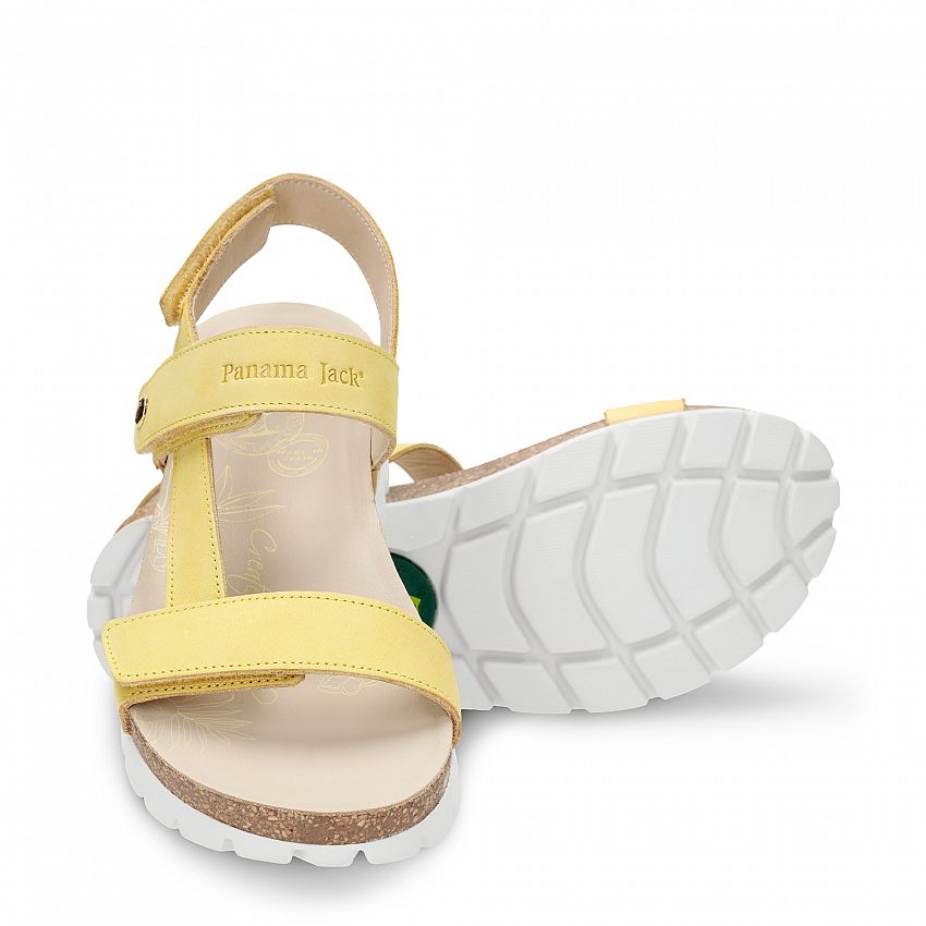 Selma Yellow Nobuck, Flat woman's sandals  