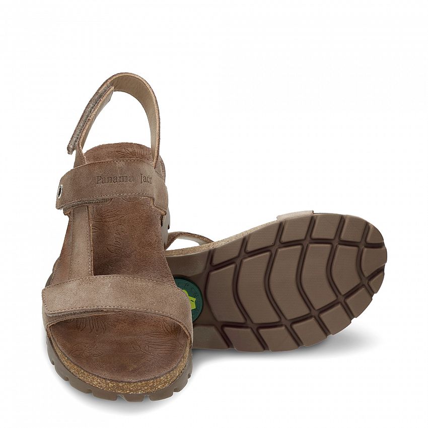 Selma Stone Velour, Flat woman's sandals  