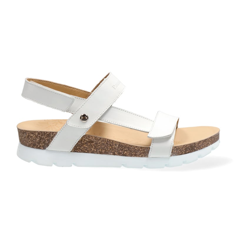 Selma White Napa, Woman sandals in white leather with leather lining