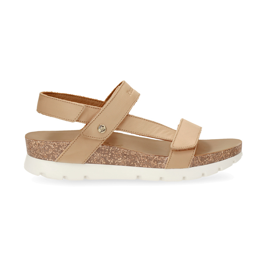Selma Taupe Napa, Sandalia with leather lining