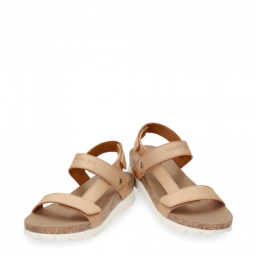 Selma Taupe Napa, Flat woman's sandals Made in Spain