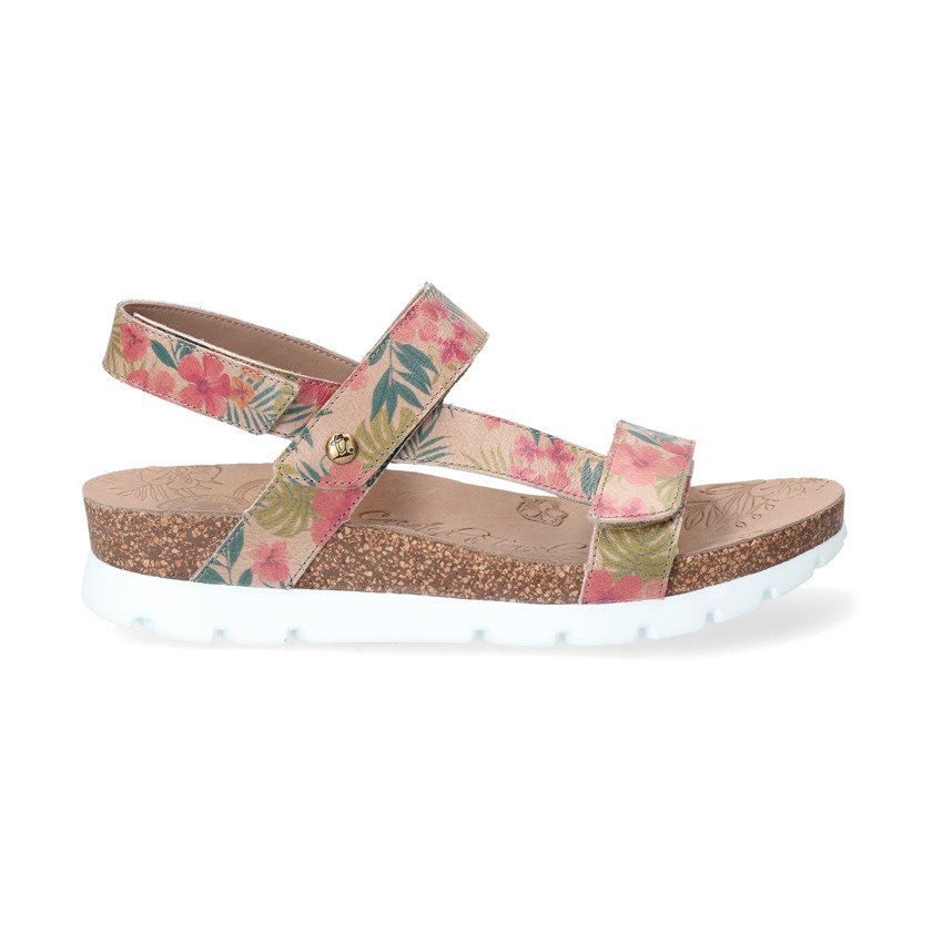 Selma Tropical Beige Napa, Woman sandals in leather with leather lining