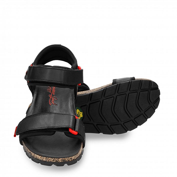 Seth Black Napa, Men's sandals  Black Napa Leather.