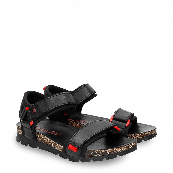 Seth Black Napa, Men's sandals with Synthetic Interlook lining.