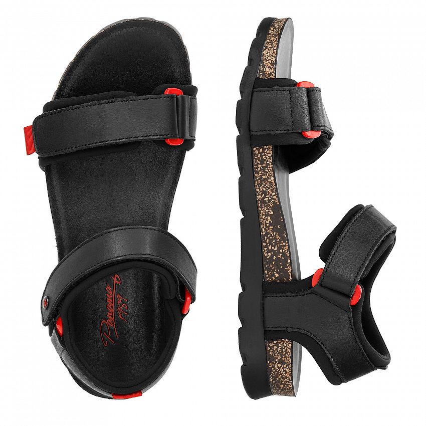 Seth Black Napa, Men's sandals with Anatomical insole.
