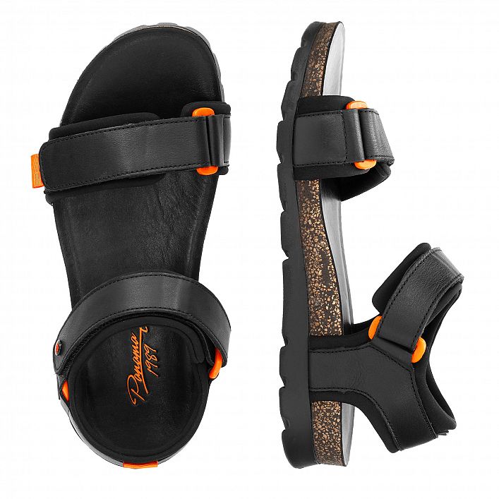 Seth Black Napa, Men's sandals with Synthetic Interlook lining.