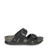 Shirley Black Napa Grass, Woman sandals in leather with leather lining