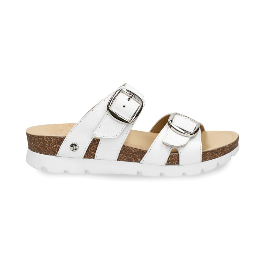 Shirley White Napa, Woman sandals in leahter with leather lining