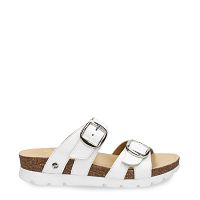 Shirley White Napa, Woman sandals in leahter with leather lining