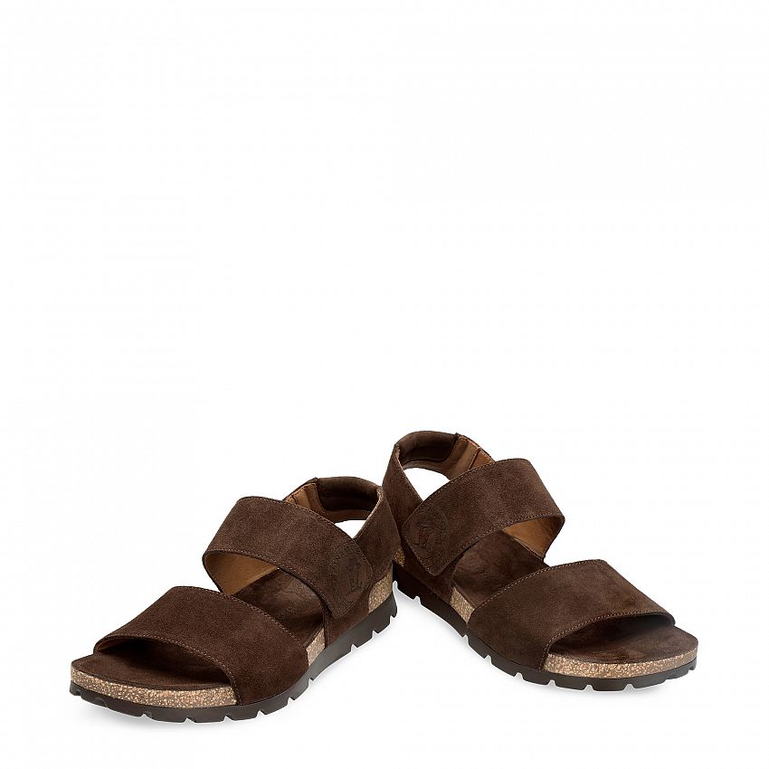 Smith Brown Velour, Men's sandals Made in Spain
