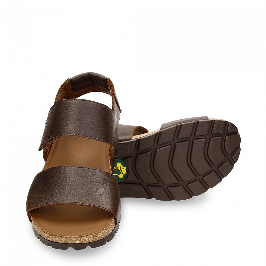 Smith Brown Napa  Grass, Men's sandals  WATERPROOF Brown Oiled Napa Leather.