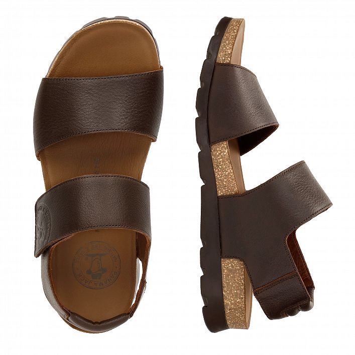 Smith Brown Napa  Grass, Men's sandals with Leather lining.
