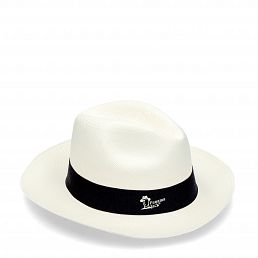 Hut Weiß T, Echter Panama Hut aus feinen Toquilla-Fasern