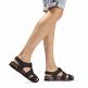 Stanley Black Napa Grass, Man sandals in leather with leather lining