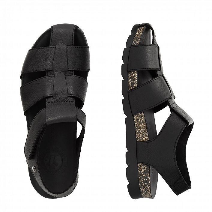 Stanley Black Napa Grass, Men's sandals with Velcro Closure.