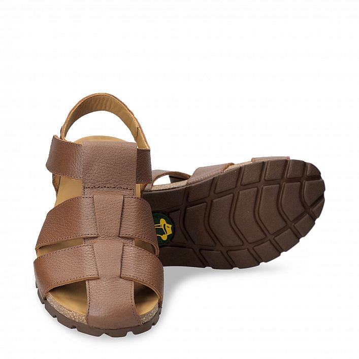 Stanley bark Napa Grass, Men's sandals  WATERPROOF Tan Oiled Napa Leather.