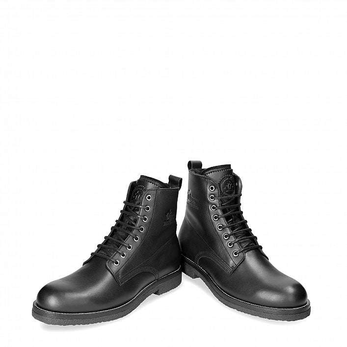 Stevens Igloo Black Napa, Flat men's Boot Made in Spain