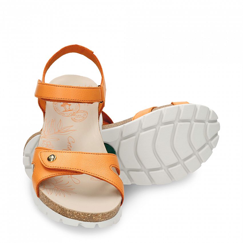 Sulia Orange Napa, Flat woman's sandals  