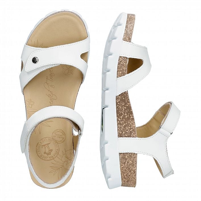 Sulia Basics White Napa, Flat woman's sandals with Leather lining.