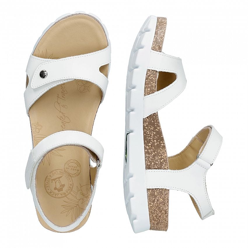 Sulia Basics White Napa, Flat woman's sandals with Leather lining.