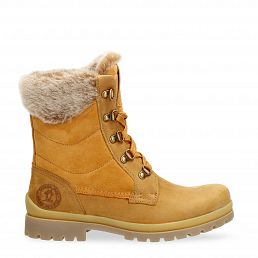 Tuscani Ochre Nobuck, Leather boots with warm lining
