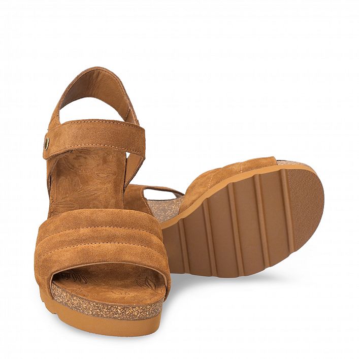 Valley Cuero Velour, Wedge sandals with Velcro Closure.