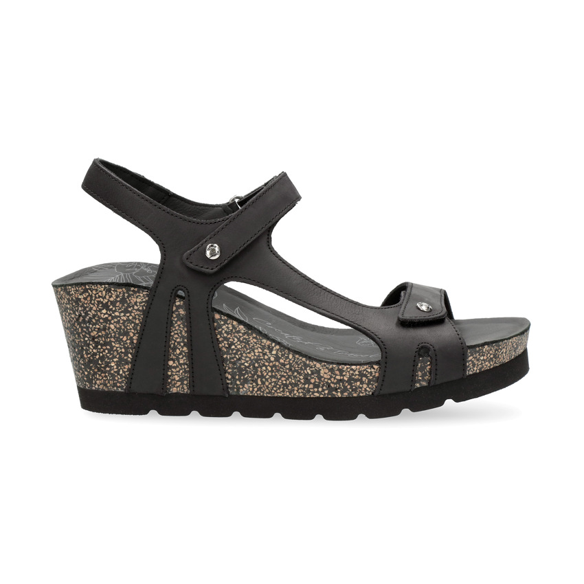 Varel Black Napa Grass, Sandals with leather lining