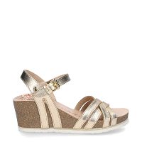 Vera Shine Gold Napa, Gold sandal with leather lining