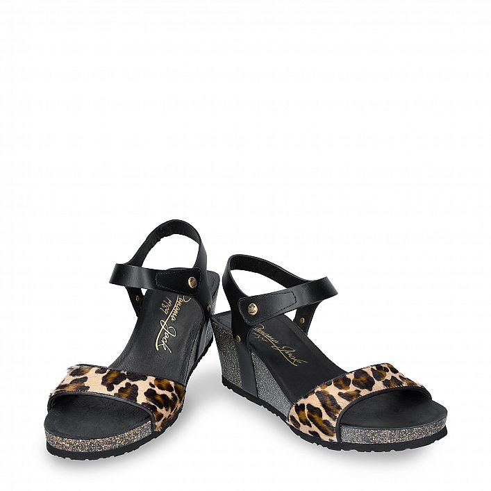 Victory Leopard Beige T, Wedge sandals Made in Spain