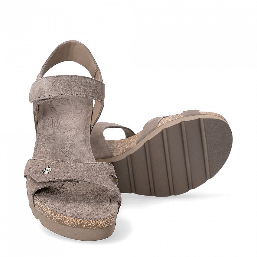 Vila Stone Velour, Wedge sandals Made in Spain
