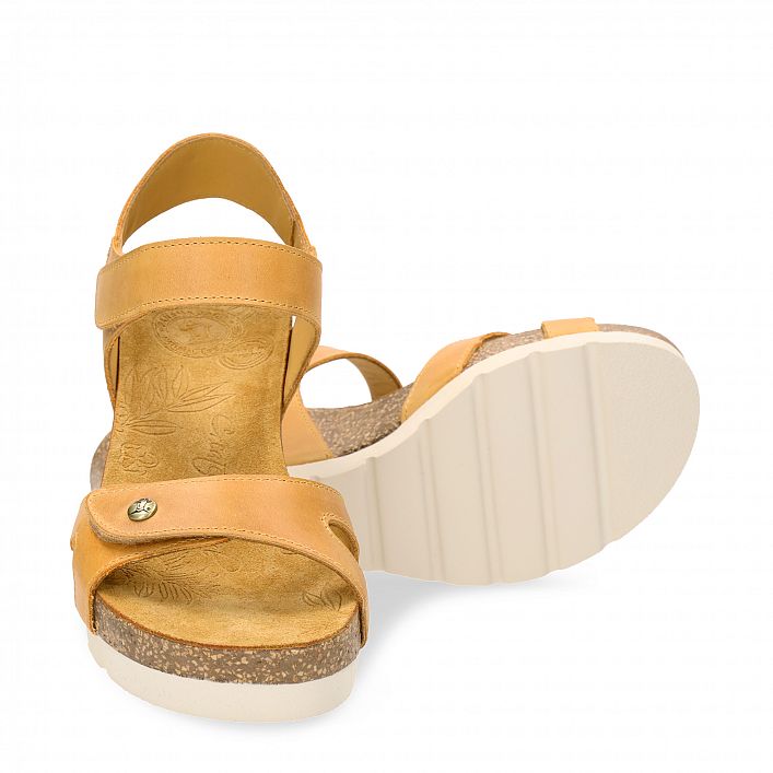 Vila Vintage  Napa Grass, Sandalia de mujer con cuña de Piel Napa Grass Vintage.