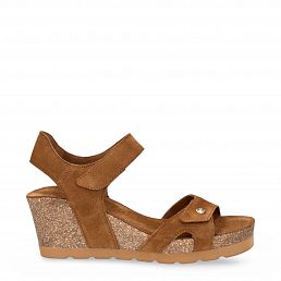 Vila, Woman sandals in suede leather with leather lining