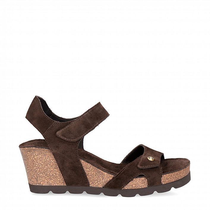 Vila Brown Velour, Wedge sandals