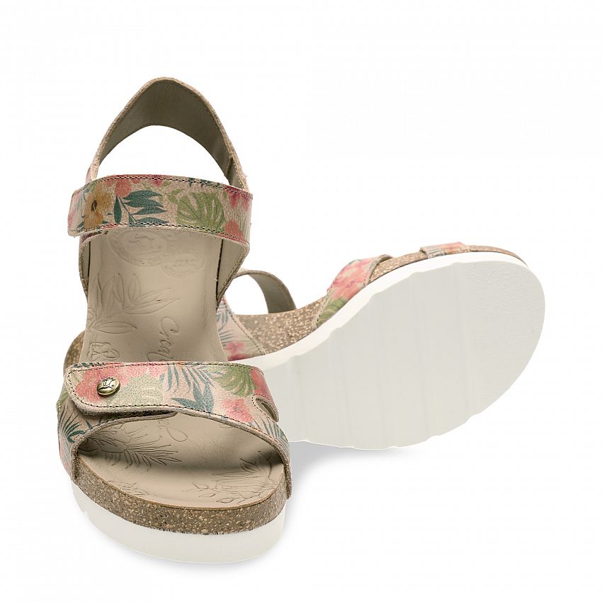 Vila Tropical Beige Napa, Wedge sandals  Nappa leather in rope colour.