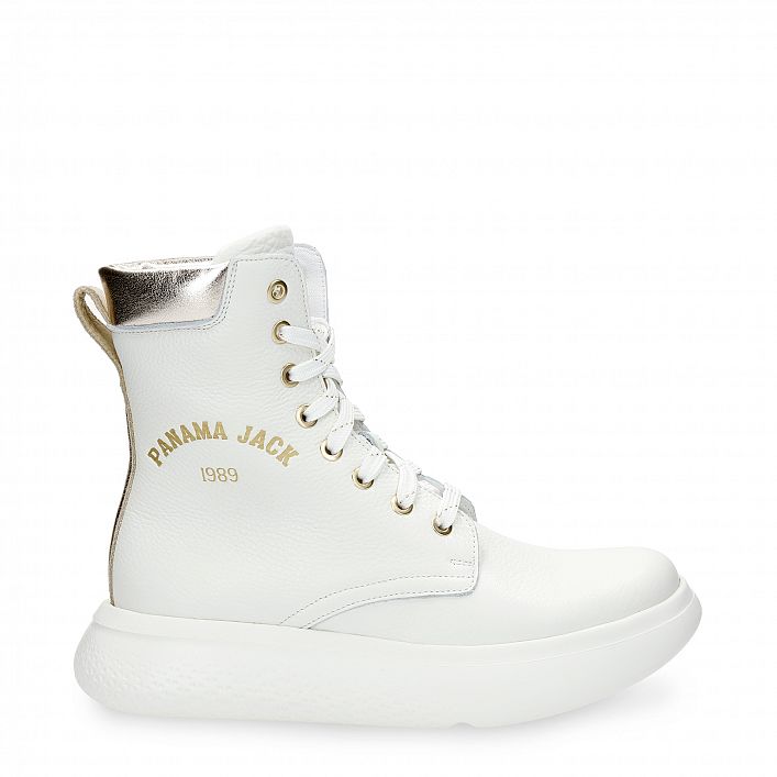 Yuca White Napa, Leather boots with leather lining